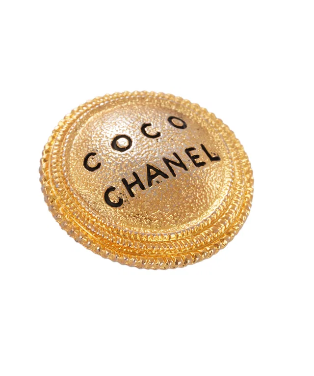 Chanel 24K Gold-Plated Coco Medallion Clip-On Earrings in Gold from Luxury Promise