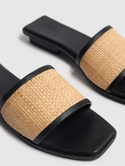 Bembien Slip-on sandals with wide band in 60% Cow, 40% Raffia, photo 4 of 5 from LUISAVIAROMA