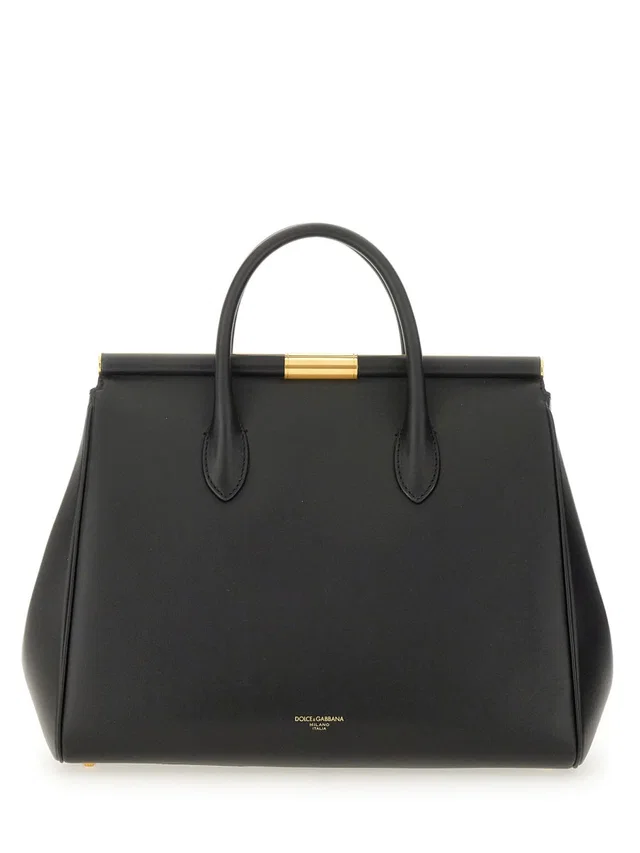 Dolce & Gabbana Marlene Top Handle Bag — Black Calf in Black Calfskin from HEWI