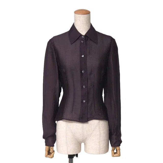 Prada Long Sleeve Shirt All Silk Blouse in Silk from The Reluxe
