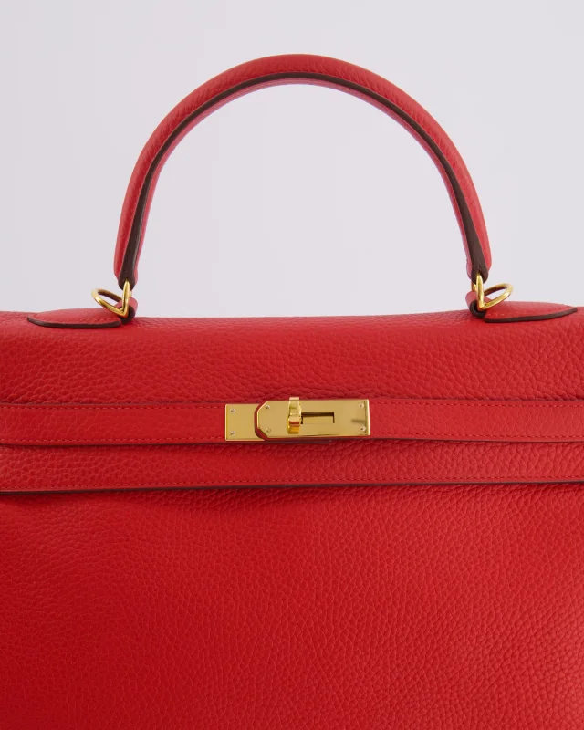 Hermès Kelly 35 Retourne Bag in Red Clemence leather from Sellier, photo 11 of 21