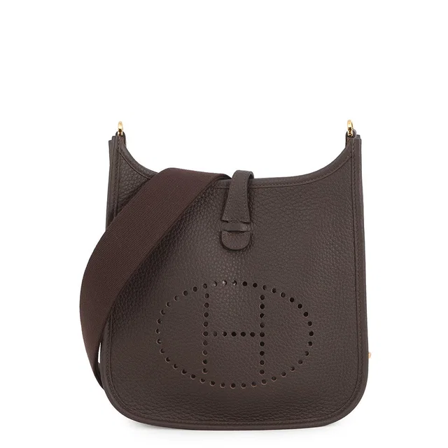 Hermès Evelyne Ebene Taurillon Clemence Size 23 in Brown Clemence leather from GALLERY RARE