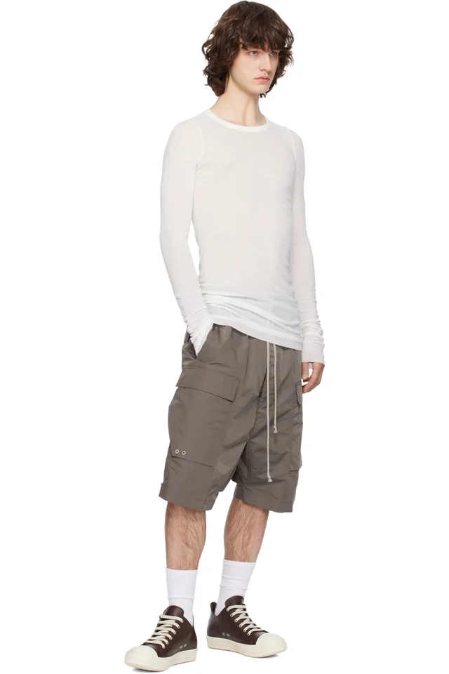 Rick Owens Off-White Temple Rib LS T-shirt, photo 4 of 4 from SSENSE