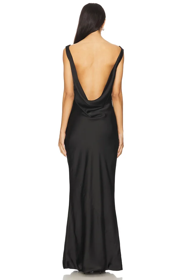 Norma Kamali Sleeveless Low Back Drape Gown in Black, photo 4 of 4 from REVOLVE (Canada)