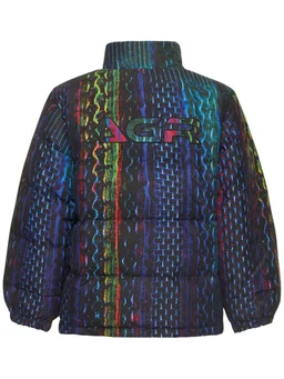 Agr Short down jacket with high collar in 100% Nylon, photo 5 of 6 from LUISAVIAROMA