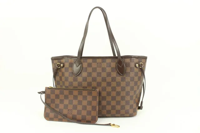Louis Vuitton Small Damier Ebene Neverfull PM with Pouch in Brown Canvas from Bagriculture