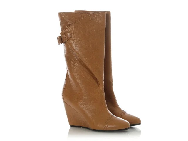 Balenciaga Cumin Brogues Wedge Boots in Leather from Ann's Fabulous Finds, photo 5 of 6