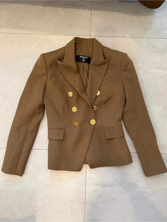 Balmain Paris Camel Double Breasted Blazer Size Fr 38 / Fits Like A Small in neutral|red|brown|gold from Poshmark