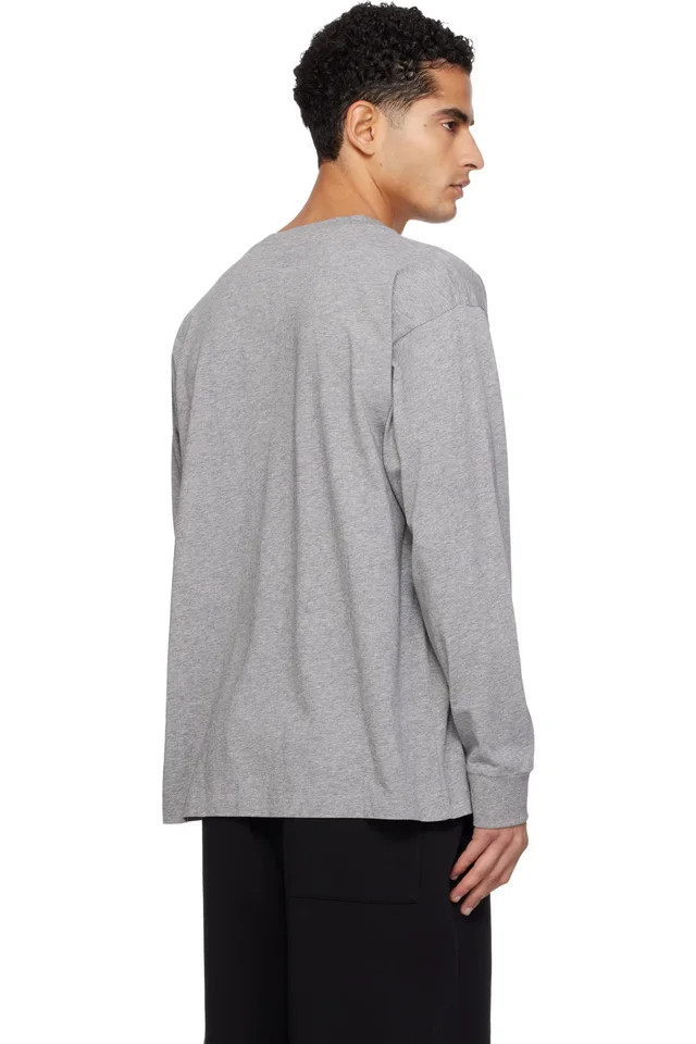 MM6 Maison Margiela Gray Long-Sleeve T-shirt, photo 3 of 4 from SSENSE