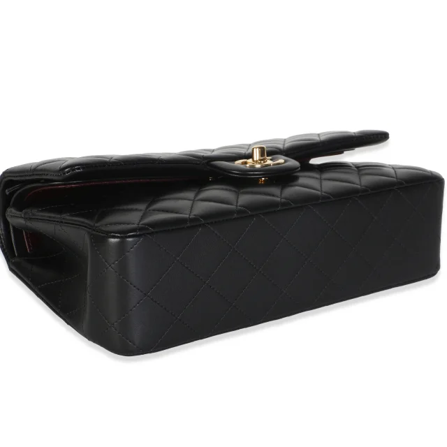 Chanel Black Quilted Lambskin Medium Classic Double Flap Bag in Black Lambskin from myGemma, photo 8 of 12