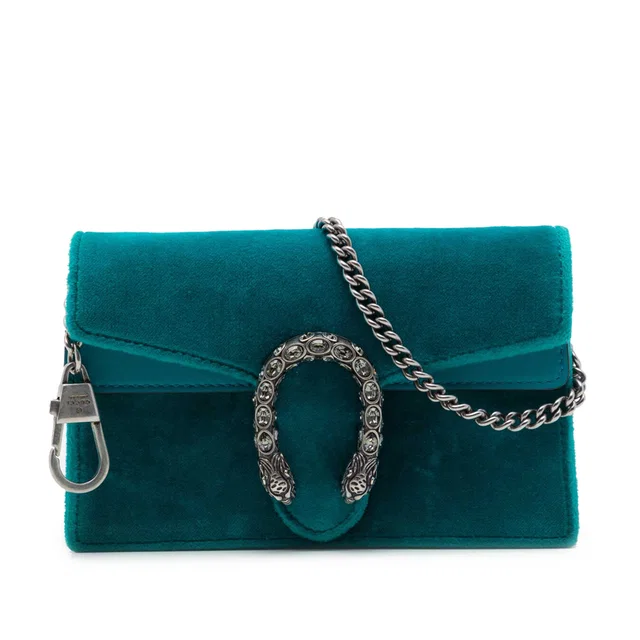 Blue Gucci Mini Velvet Dionysus Crossbody in Blue Velvet from Designer Revival, photo 1 of 1