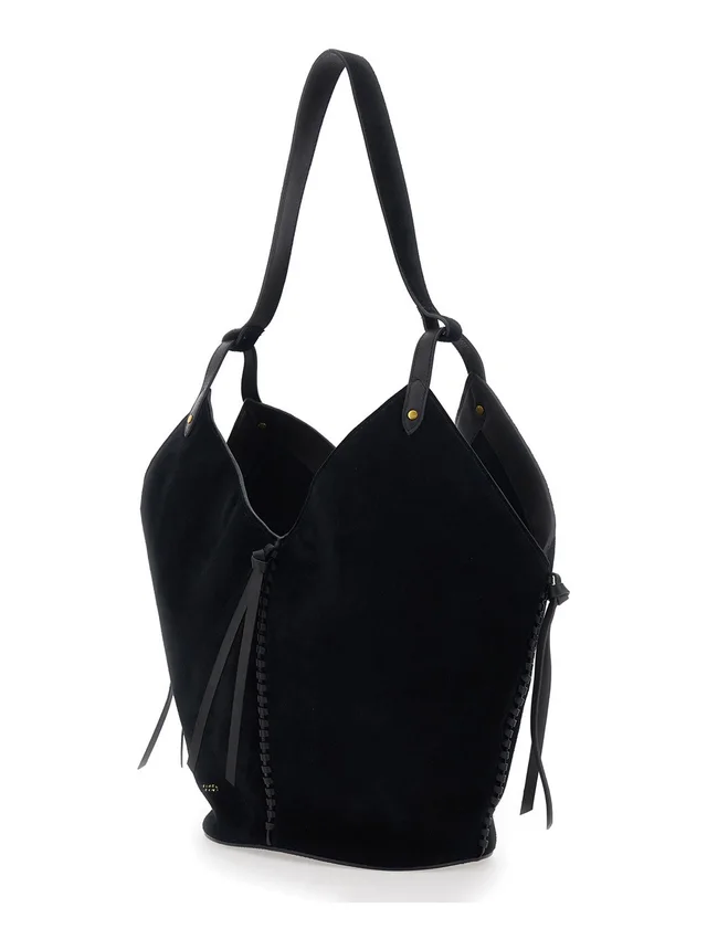 Isabel marant Shoulder Bag 'Tampa' with Single Strap and Suede Knot Detail for Women in Black 100% Calf, photo 4 of 12 from Gaudenzi Boutique