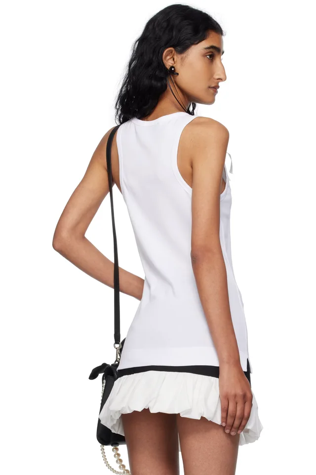 Simone Rocha White Pearl Chain Tank Top, photo 3 of 4 from SSENSE