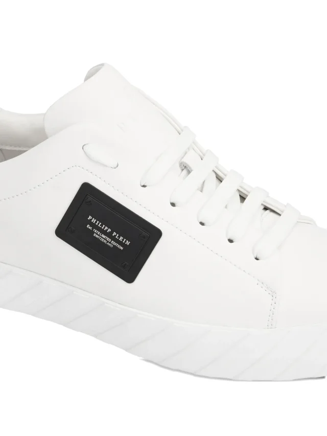 Philipp Plein logo-detail leather sneakers in White, photo 4 of 4 from FARFETCH