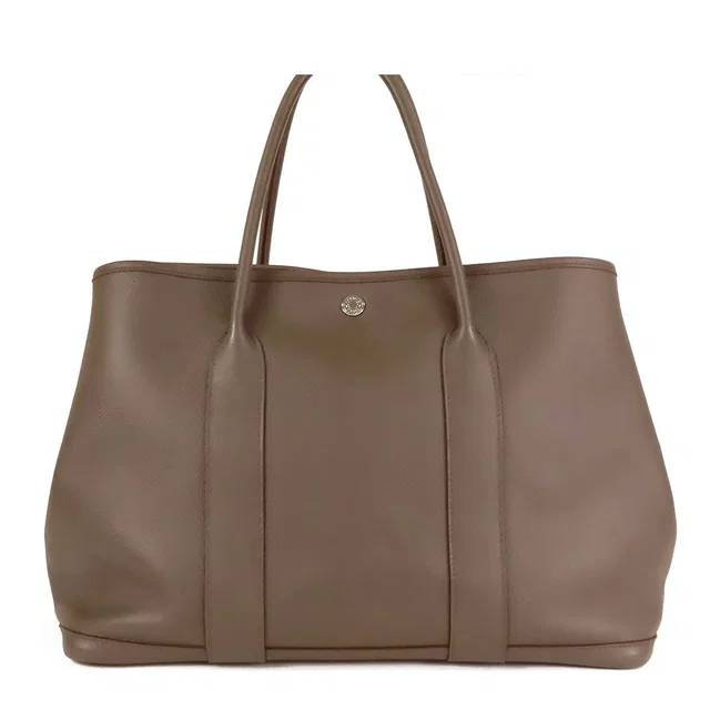 Hermès Garden Party PM Etain Silver Epsom Tote Bag in Taupe Epsom leather from The Reluxe