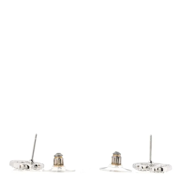 Chanel Crystal CC Heart Earrings Silver in Silver from FASHIONPHILE, photo 3 of 5