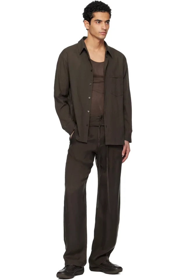 POST ARCHIVE FACTION (PAF) Brown Single Drifter Trousers, photo 4 of 4 from SSENSE
