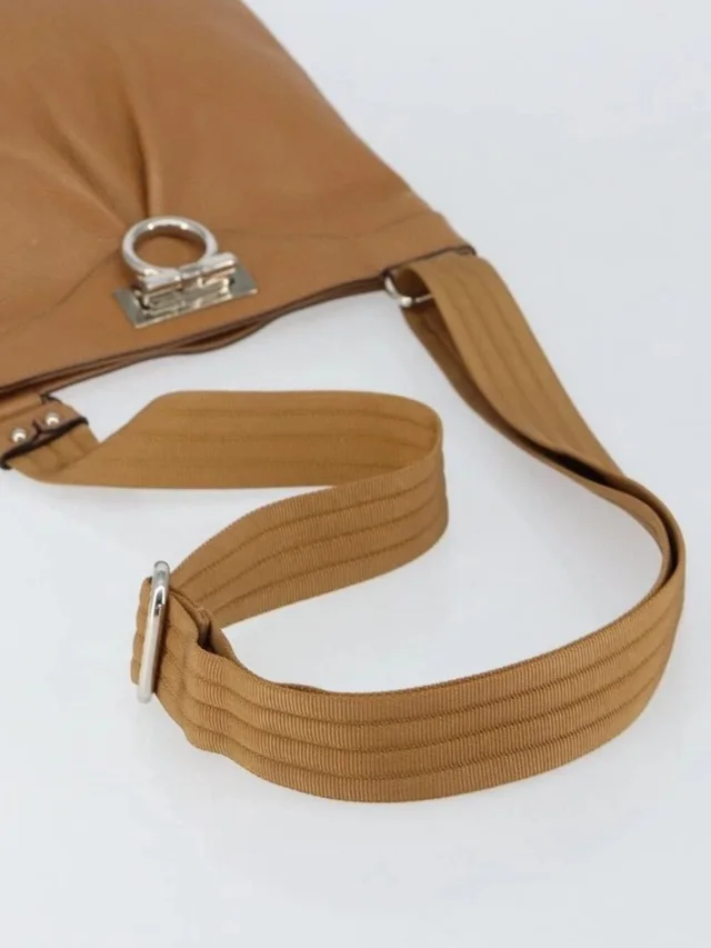 Ferragamo Gancini Shoulder Bag Leather Brown Silver in brown|red Leather from Poshmark, photo 8 of 16
