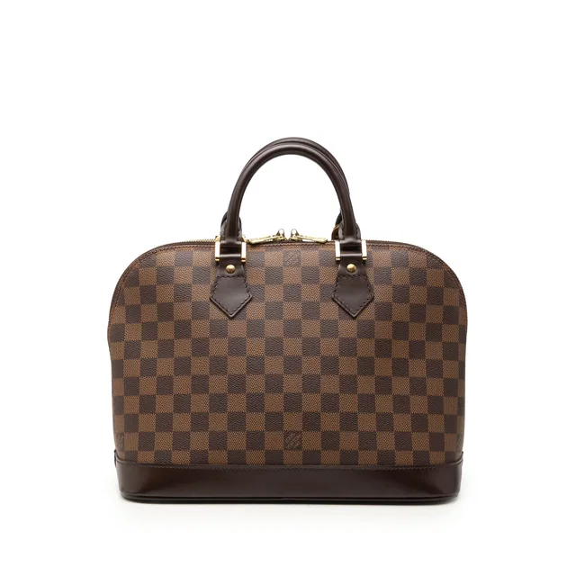 Brown Louis Vuitton Damier Ebene Alma PM Handbag in Brown Canvas from Designer Revival