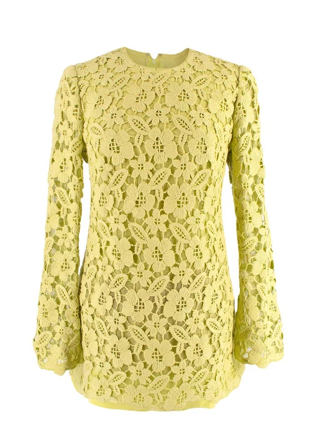 Valentino Garavani Flash Green Cordonetto Lace Playsuit in Green from HEWI