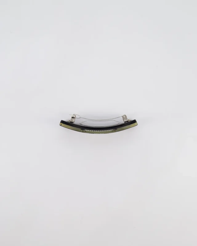 Chanel 16/S Black & White Hair Clip with Logo and Crystals in Black from Sellier, photo 4 of 13