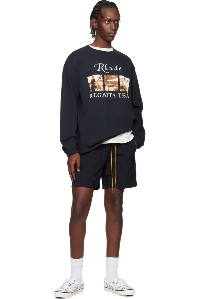 Rhude Black USVI 'Regatta' Tour LS T-shirt, photo 4 of 4 from SSENSE