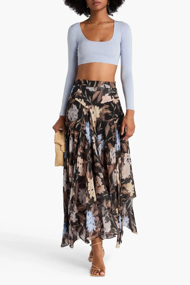 Zimmermann Cropped Metallic Knitted Top in Light blue, photo 2 of 4 from THE OUTNET