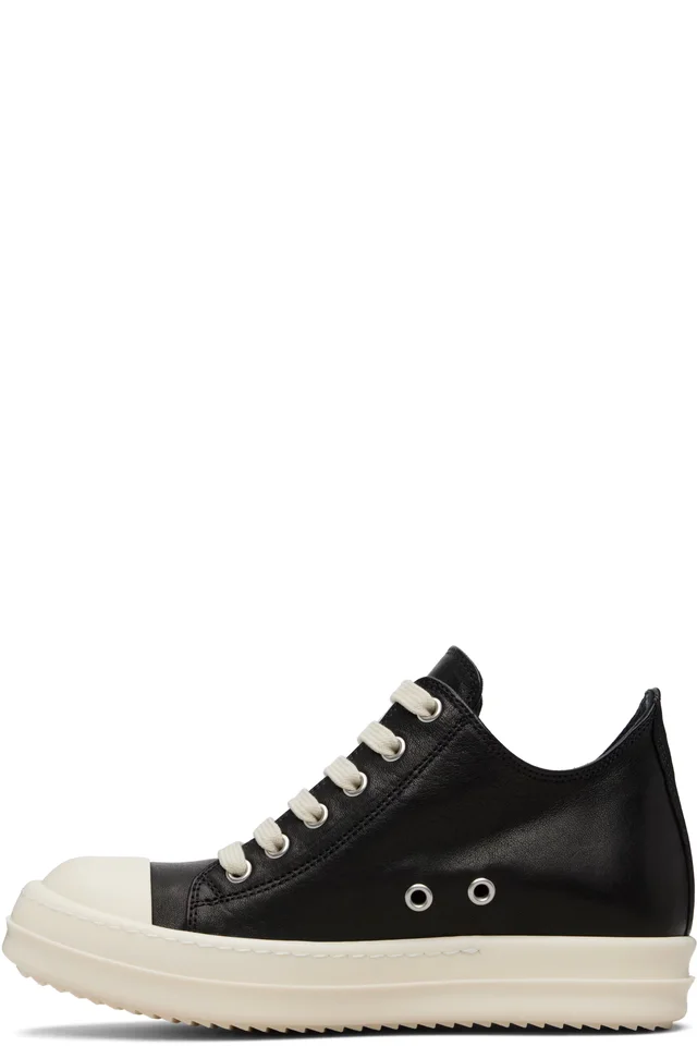 Rick Owens Black Temple Low Sneakers, photo 3 of 5 from SSENSE