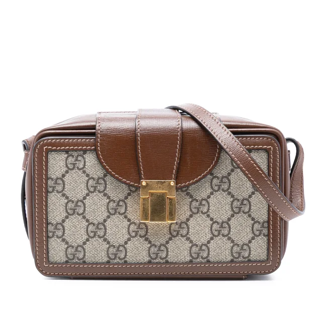 Beige Gucci Mini GG Supreme Clasp Crossbody in Beige Coated canvas from Designer Revival, photo 1 of 1