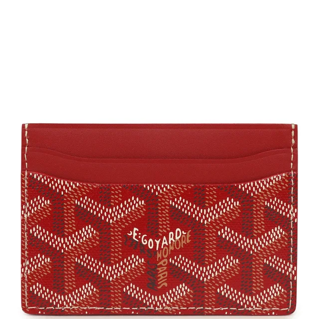 Goyard Goyardine Canvas Red Saint-Sulpice Card Wallet in Red Canvas from Madison Avenue Couture