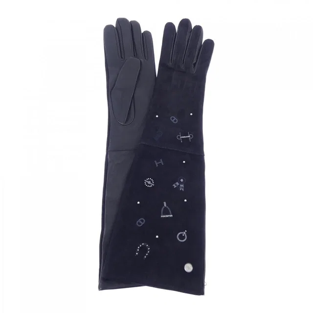 Hermès Glove Gloves Black 7 in Black from The Reluxe