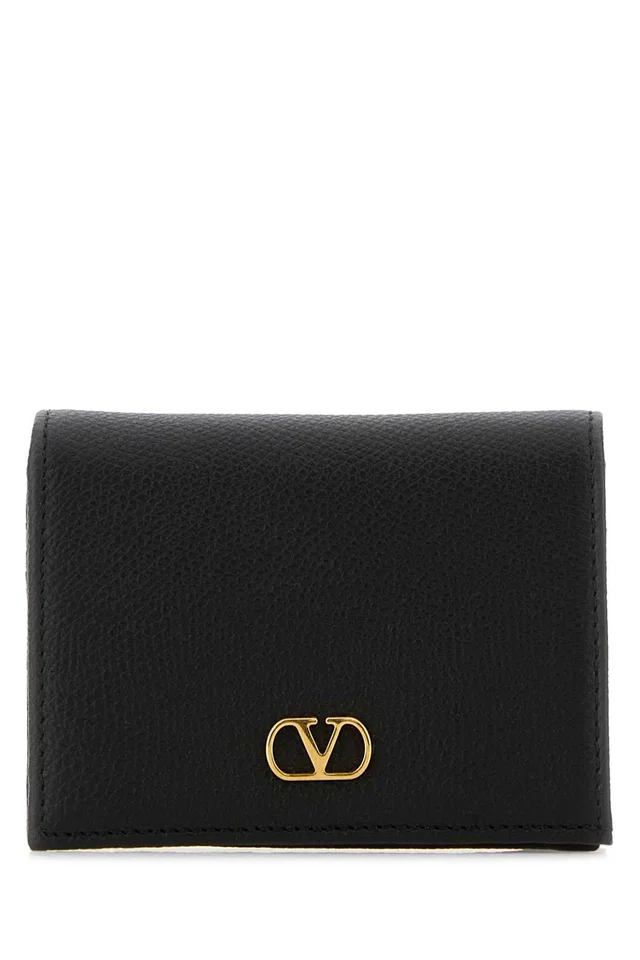 Valentino Garavani French Wallet — Black in Black Leather from HEWI