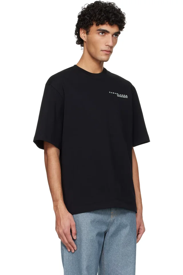Casablanca Black Glitch Orchid Oversized Short Sleeve T‑shirt, photo 2 of 4 from SSENSE