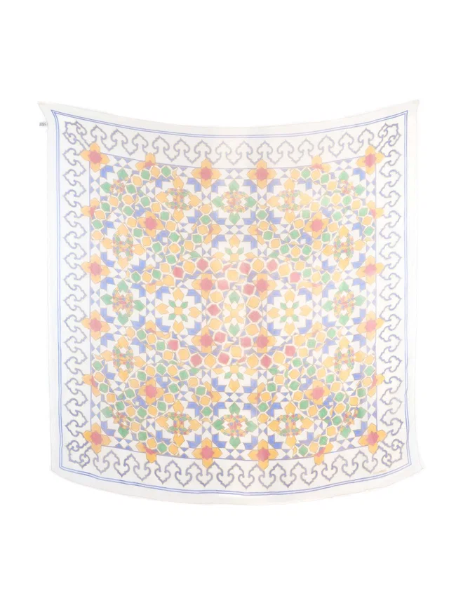 Chanel Mosaic Silk Chiffon Shawl in Silk from Arcade Vintage