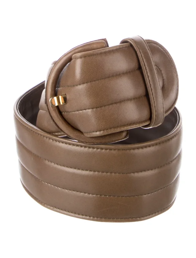 Loewe Wide Leather Waist Belt in brown|red Leather from The RealReal