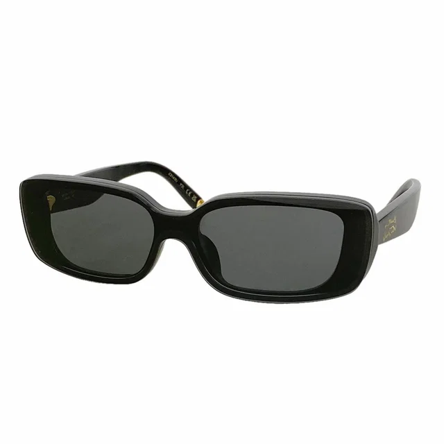 Sunglasses LV Script Low Rectangle Black Eyewear in Black from The Reluxe
