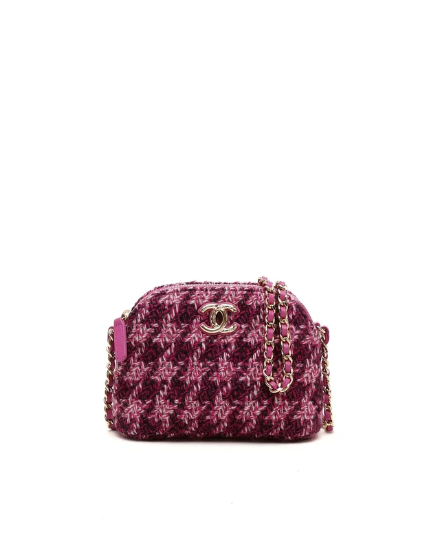 Chanel Mini Houndstooth Tweed Chain Pouch Bag in Tweed from A Retro Tale