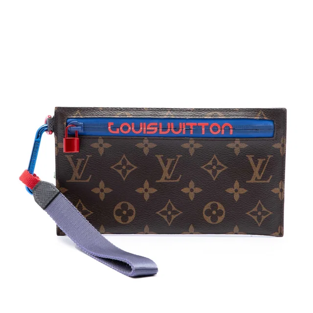 Brown Louis Vuitton Monogram Outdoor Ribbon Pochette Clutch Bag in Brown Coated canvas from Designer Revival