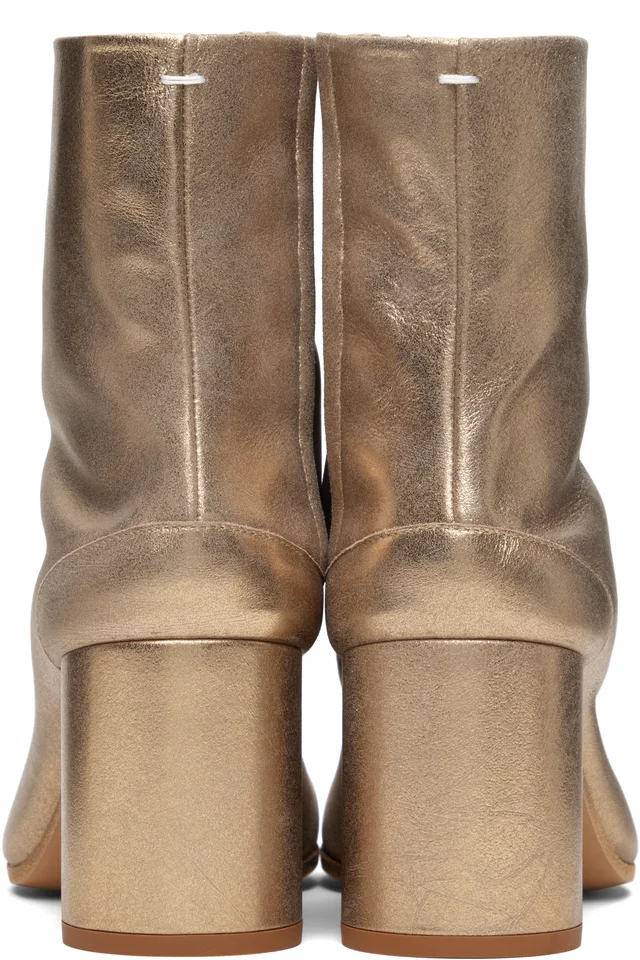 Maison Margiela Gold Tabi Ankle Boots, photo 2 of 5 from SSENSE