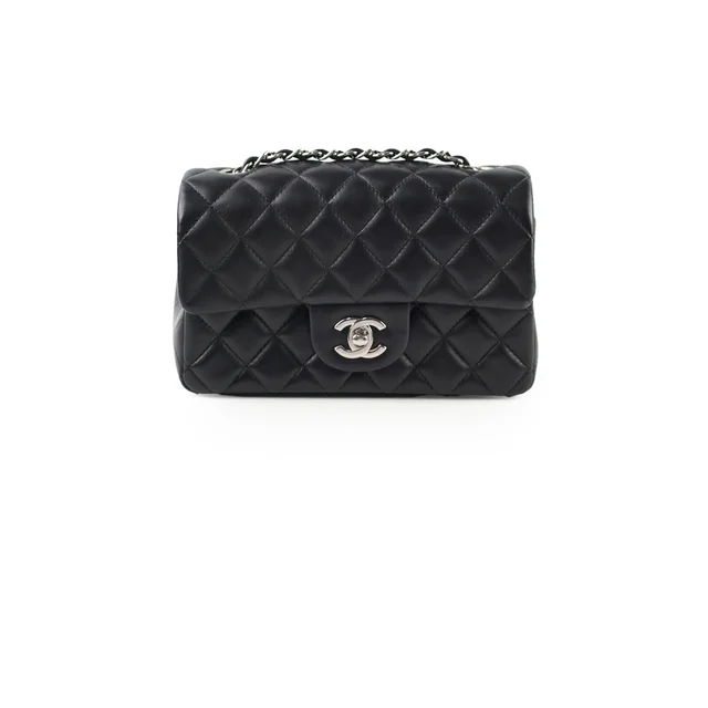 Chanel Mini Rectangular Lambskin Black 2020 in Black Lambskin from The Purse Affair