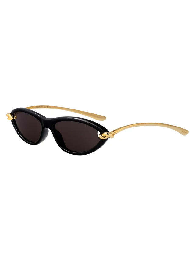 Bottega Veneta Bv1390s Metal Cat-Eye Sunglasses — Black in Black from HEWI, photo 2 of 2