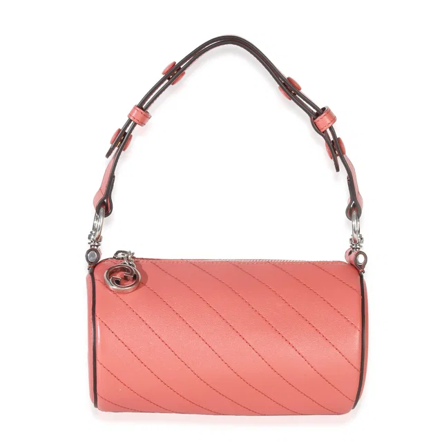 Gucci Pink Diagonal Quilted Calfskin Mini Blondie Barrel Bag Leather Handbag in Pink Calfskin from HEWI