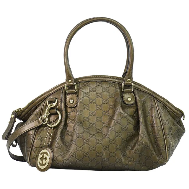 Gucci Sukey Guccissima Leather 2-Way Shoulder Bag Blanc in White Leather from The Reluxe