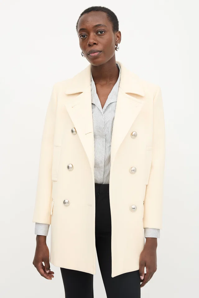 Gucci Double Breasted Coat in Wool from VSP Consignment
