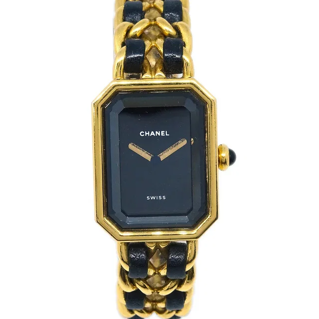 Chanel Premiere Quartz Watch Gold #L in Gold Leather from AMORE Vintage Tokyo