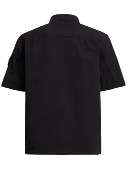 Stone Island Stretch cotton twill shirt in 97% Cotton, 3% Elastane, photo 4 of 5 from LUISAVIAROMA