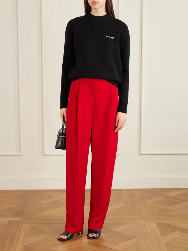 GIVENCHY Pleated crepe wide-leg pants in Red, photo 2 of 2 from NET-A-PORTER (Canada)