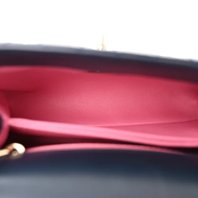 Chanel Quilted Extra Mini Rainbow Coco Handle Flap Navy Blue in Navy Goatskin from FASHIONPHILE, photo 5 of 11