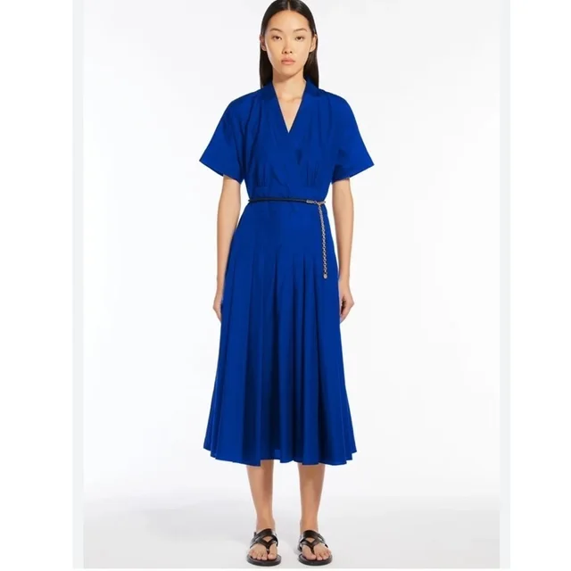 Max Mara Cobalt Blue Midi Wrap Dress in blue from Poshmark