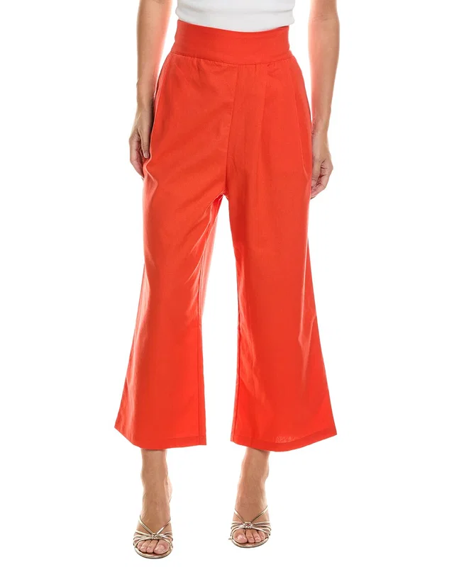 Femme Society Linen-Blend Pant, image 1 of 1 from Gilt